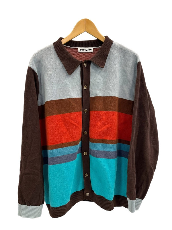 ティー TTT MSW  22AW Border Knit Cardigan ボーダー ニット カーディガン TTT-2022AW-KT01 XL セーター マルチカラー LLサイズ 101MT-4990