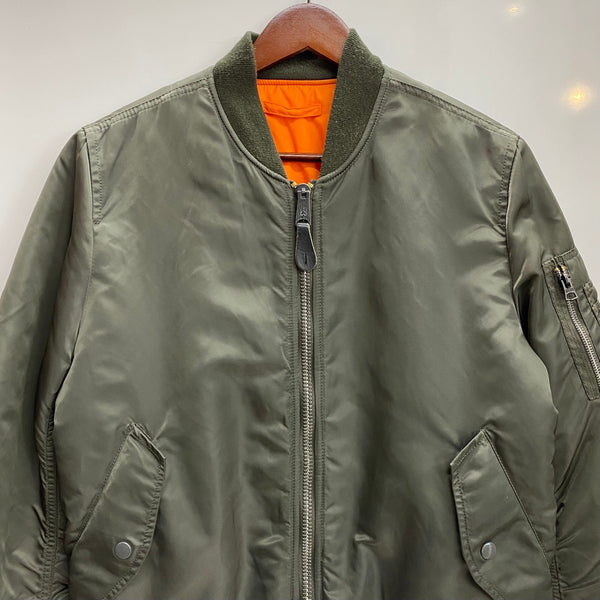 【曜日割引対象外】 アルファ インダストリーズ ALPHA INDUSTRIES USA製 MA-1 フライトジャケット ナイロン ジャケット カーキ Mサイズ 201MT-4433