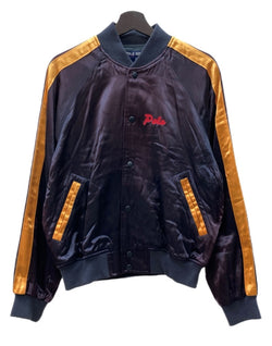 ラルフローレン RalphLauren 90s 90年代 POLO SPORT USA製 サテン スタジャン ブルゾン アウター チェーンステッチ 紫 紺 ジャケット 刺繍 パープル Sサイズ 104MT-2287