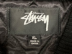 ステューシー STUSSY 22AW TALK MELTON VARSITY JACKET スタジャン ブルゾン バック刺繍 BLACK 黒 115665 XL ジャケット 刺繍 ブラック 104MT-721