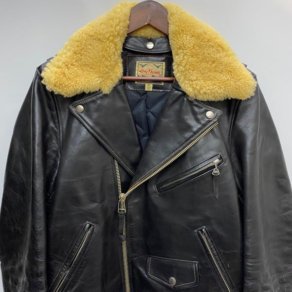 【曜日割引対象外】 ドライボーンズ Dry Bones ダブル ライダースジャケット ホースハイド ジャケット ブラック Lサイズ 201MT-4353 VB