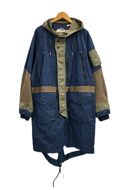 リーバイス Levi's Levi’s Made & Crafted® × White Mountaineering ホワイトマウンテニアリング MODS COAT モッズコート アウター デニム切替 ジャケット ブルー Lサイズ 101MT-5288