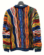 クージー COOGI 90s 3D KNIT ニット セーター クルーネック カラフル セーター 総柄 マルチカラー Sサイズ 104MT-625