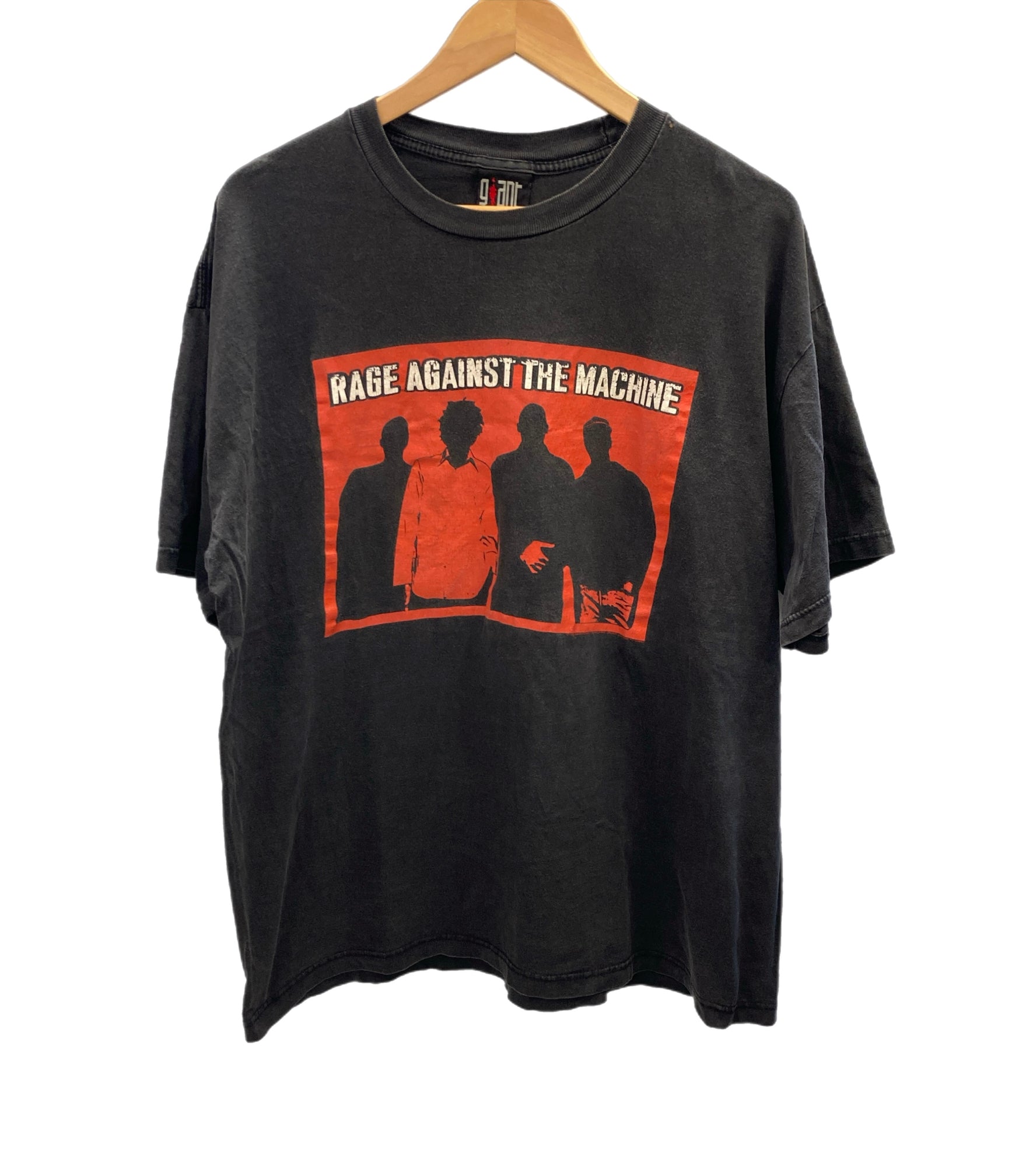 バンドTシャツ BAND-T 90s 90's GIANT rage against the machine レイジアゲインストザマシーン メンバー  シルエット ©1999 XL Tシャツ ブラック LLサイズ 101MT-2725 | 古着通販のドンドンサガール