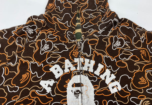 アベイシングエイプ A BATHING APE REVERSIBLE CAMO Hoodie リバーシブル カモ フーディ 緑 茶 -- パーカ カモフラージュ・迷彩 ブラウン 104MT-2098
