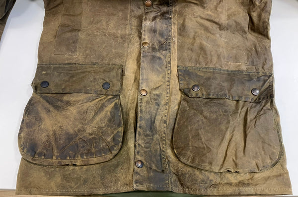 バブアー BARBOUR 90's 90年代 3ワラント NORTHUMBRIA ノーザンブリア ワックス コットン オイルドジャケット ハーフコート VINTAGE ヴィンテージ ジャケット カーキ 101MT-5237