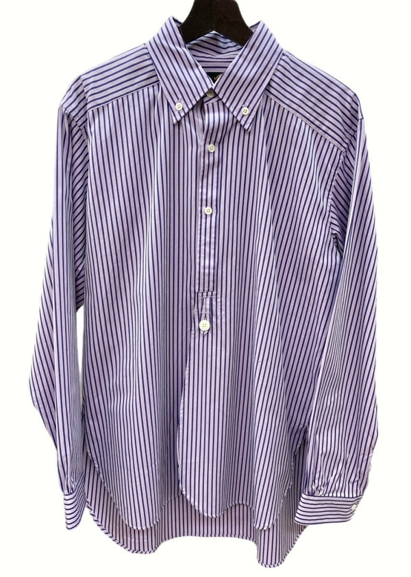 ニードルス Needles 24AW B.D. EDW Shirt Cotton Stripe Cloth ボタンダウン ストライプ シャツ レギュラー 長袖 紫 PU256 長袖シャツ ストライプ パープル Mサイズ 104MT-964