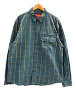 シュプリーム SUPREME Twill Multi Pocket Shirt Teal Plaid ツイルマルチポケットシャツ ティール チェック 青緑系 長袖シャツ グリーン Lサイズ 101MT-3401