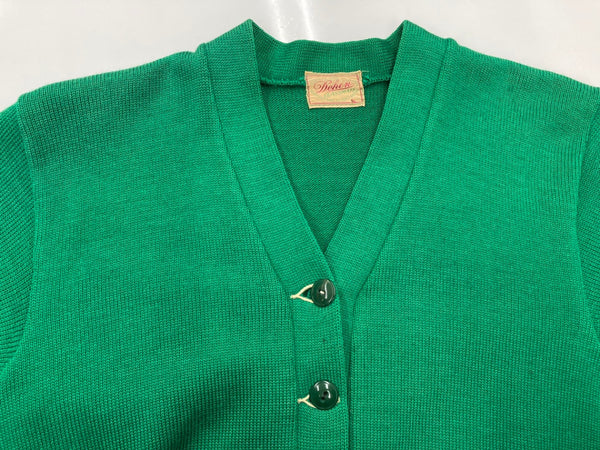 ヴィンテージ vintage 50s 50年代 Dehen レタードカーディガン ニット 緑 カーディガン 無地 グリーン 104MT-1855