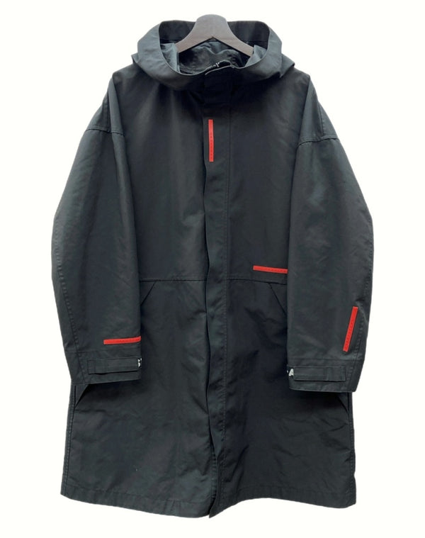 ダブレット doublet 17AW HIGH DENSITY MATERIAL COAT ハイ デンシティー マテリアル コート フード ジャケット アウター 黒 17AW10CO18 ジャケット ロゴ ブラック Mサイズ 104MT-1132