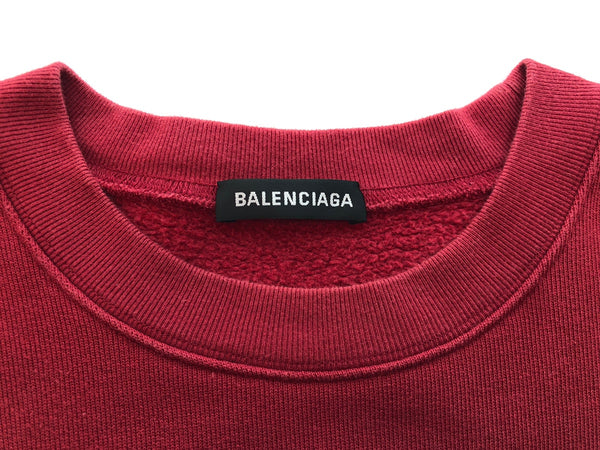 バレンシアガ BALENCIAGA Back Logo Sweat バック ロゴ プリント オーバーサイズ スウェット 赤 556147 TDV53 スウェット ロゴ レッド Sサイズ 104MT-29