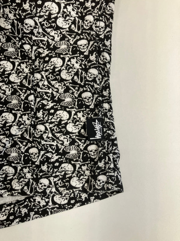 ステューシー STUSSY 19ss Bones Beach Short 80's復刻 スカル ボーン 総柄 ビーチショーツ ショートパンツ ハーフパンツ ブラック Mサイズ 101MB-611
