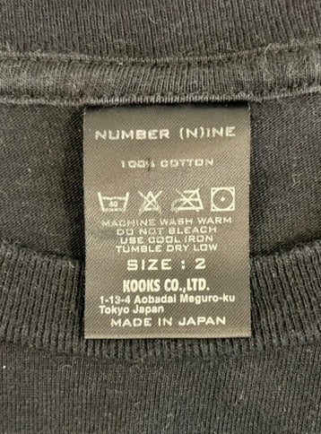 ナンバーナイン NUMBER (N)INE ×Disney ディズニー 復刻キャラクターTシャツ ミッキー 黒 11330456 サイズ2 Tシャツ ブラック 101MT-4638