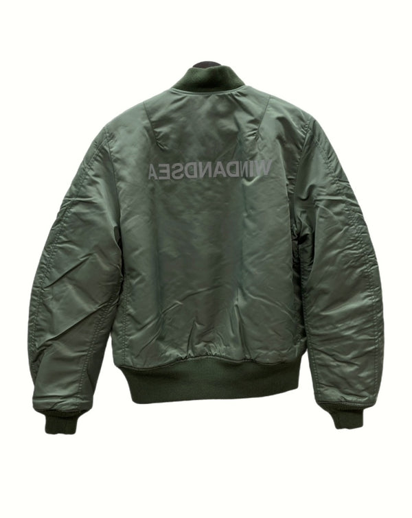 ウィンダンシー WIND AND SEA 19AW REVERSIBLE MA-1 リバーシブル ジャケット フライト アウター オレンジ 緑 WDS-19A-JK-07 ジャケット 無地 カーキ Lサイズ 104MT-882