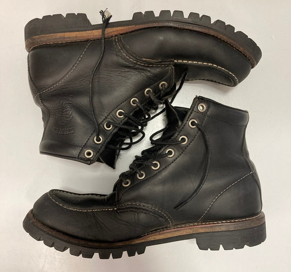 チペワ CHIPPEWA 6" BLACK MOCC RETRO BOOTS 6インチ ワークブーツ レザーブーツ 25061 メンズ靴 ブーツ ワーク ブラック 8 1/2 E 101-shoes1765