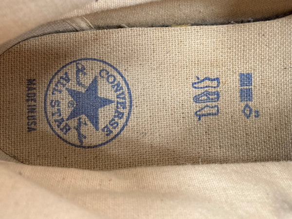 コンバース CONVERSE 90s ALL STAR HI オール スター ハイ キャンバス ヴィンテージ USA製 丸ロゴ シューズ マスタード 黄 メンズ靴 スニーカー イエロー US7 104S-891