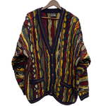 【曜日割引対象外】 クージー COOGI 90's 3Dニットカーディガン カーディガン マルチカラー Lサイズ 201MT-4034