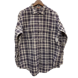 【曜日割引対象外】 ヴィンテージ vintage 60's PILGRIM プリントネルシャツ 長袖シャツ ホワイト 17-17 1/2サイズ 201MT-4720 VB