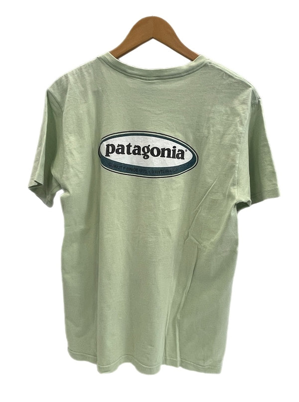 パタゴニア PATAGONIA 90s Vintage ヴィンテージ Beneficial T's  USA製 オーバルロゴ プリントTシャツ Tシャツ グリーン Sサイズ 101MT-4737