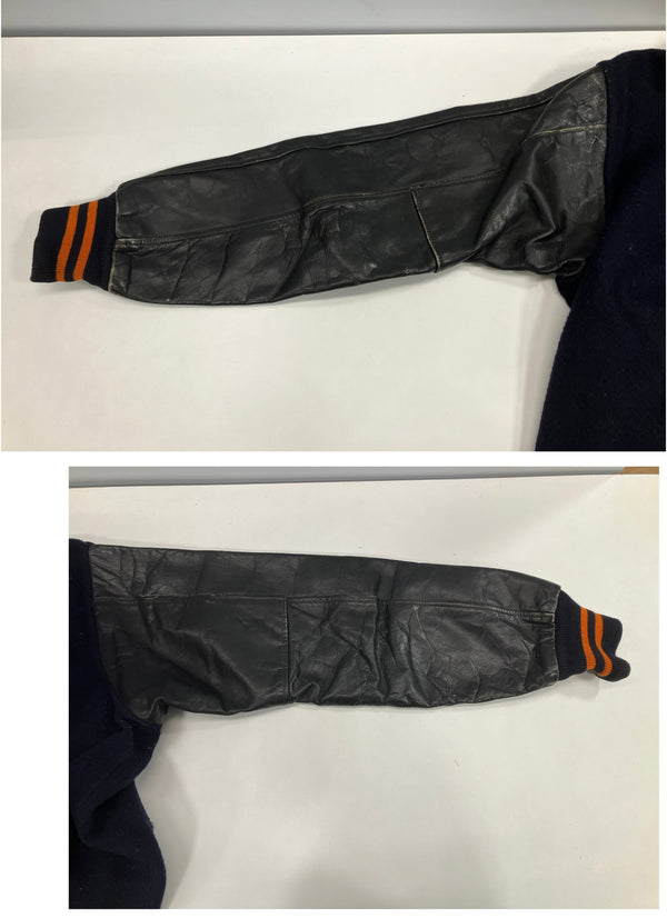 ヴィンテージ vintage 50's 50年代 KING-O-SHEA 襟付き スタジャン バーシティジャケット 袖レザー VARSITY JACKET スタジアム ジャケット ネイビー 101MT-5081