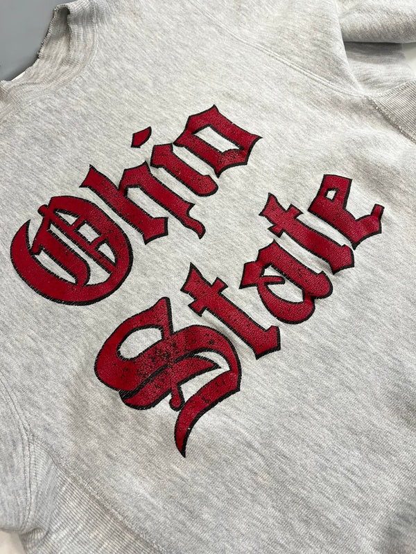 チャンピオン Champion 90s～ ヴィンテージ Vintage 刺繍タグ リバースウィーブ REVERSE WEAVE US古着 ohio オハイオ 2段プリント スウェット グレー Mサイズ 101MT-4153