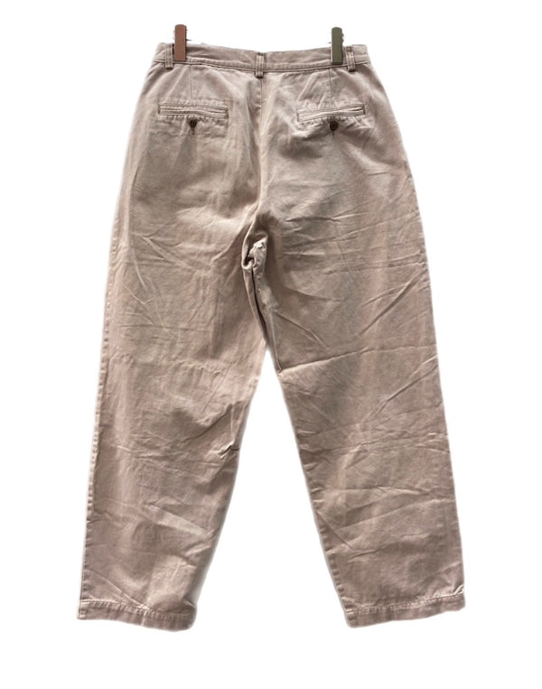 ダブルアールエル RRL 90s TACK CHINO PANTS タック チノ パンツ ジップフライ ワーク トラウザーズ 三ツ星タグ USA製 Ralph Lauren 薄茶 無地 チノパン ベージュ 31×34 104MB-342