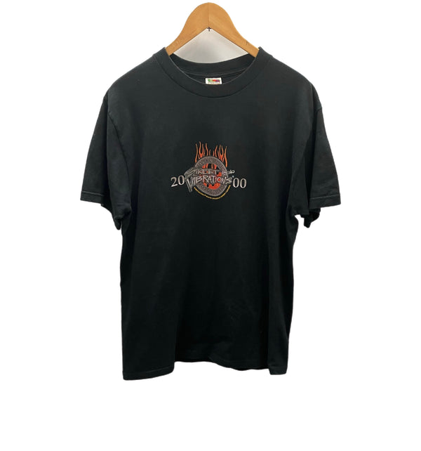 ハーレーダビットソン Harley Davidson 00's 00s FRUIT OF THE LOOM Street Vibrations Metal Music Motorcycles 2000  Tシャツ ブラック Lサイズ 101MT-3276