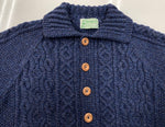 インバーアラン INVERALLAN 3A Lumber Cardigan ランバーカーディガン ケーブルニット ハンドニット 紺 セーター 無地 ネイビー 104MT-2184