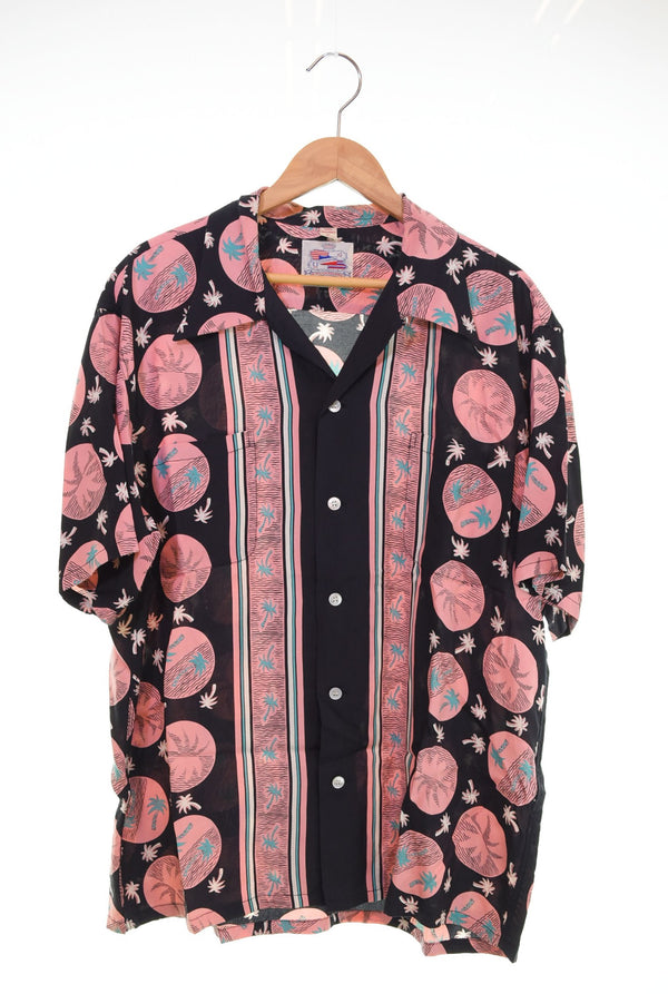 東洋エンタープライズ TOYOENTERPRISE DUKE KAHANAMOKU DUKE'S PALM TREE アロハシャツ ヤシの木 DK38334 ブラック LLサイズ 103MT-2787