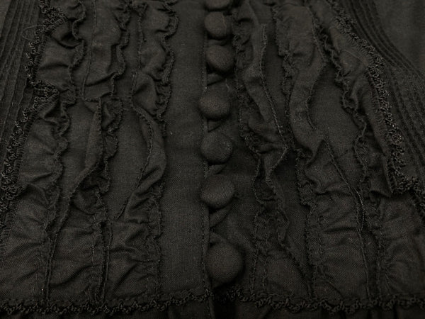 ピンクハウス PINKHOUSE 24SS ストライプ使い ノースリーブ フリル ドレス DRESS レース 刺繍 リボン ピコフリル ロリータ ゴシック パンク BLACK 黒 A2141FAY308 ワンピース 花・植物 ブラック 104LT-204