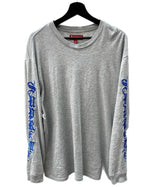 シュプリーム SUPREME Old English L/S Top オールド イングリッシュ ロゴ 長袖 カットソー ロンT 灰 ロンT 刺繍 グレー Mサイズ 104MT-1526