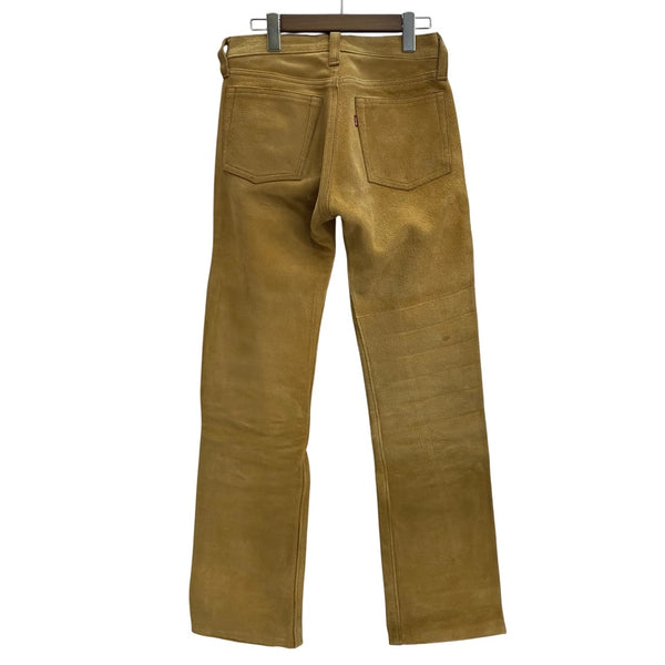 【曜日割引対象外】 リアルマッコイズ JOE McCOY ジョーマッコイ Suede Trousers レザー 305 ボトムスその他 黄色 29×36サイズ 201MB-919 VB