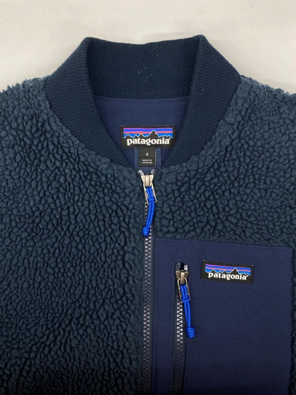 パタゴニア Patagonia 19AW RETRO-X BOMBER JACKET レトロ ボマー ジャケット ボア フリース ジップアップ アウトドア 紺 22830FA19 ジャケット ロゴ ネイビー Sサイズ 104MT-1736