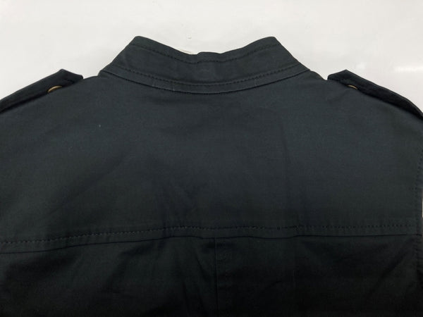 マイケル・コース MICHAEL KORS オンワード樫山 ノースリーブ ノーカラー Military ミリタリー タイト フロントボタン コットン BLACK 黒 ワンピース 無地 ブラック SIZE4 104LT-233