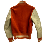 【曜日割引対象外】 マッコイ McCOY SPORTSWEAR 旧タグ 袖レザー ウール スタジャン  ジャケット オレンジ 36サイズ 201MT-4647 VB