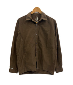 エレクトリックコテージ ELECTRIC COTTAGE 00s 00's EC NORTH 2002 コットンシャツ 裏原 長袖シャツ ブラウン Mサイズ 101MT-4865