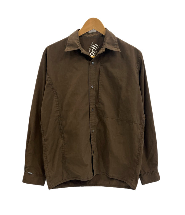 エレクトリックコテージ ELECTRIC COTTAGE 00s 00's EC NORTH 2002 コットンシャツ 裏原 長袖シャツ ブラウン Mサイズ 101MT-4865