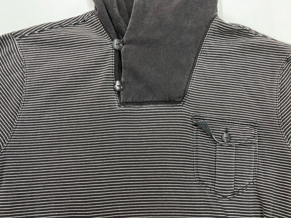 ダブルアールエル RRL Marine Hoodie Sweat マリン フーディー スウェット 黒 パーカ ボーダー ブラック Mサイズ 104MT-2055