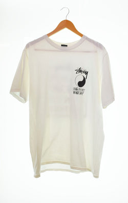 ステューシー  STUSSY ロゴ プリント 半袖Tシャツ 白 Tシャツ プリント ホワイト Mサイズ 103MT-549