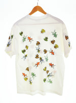 US US古着 90s USA製 カエル frog 全面プリント アート半袖Tシャツ 白 Tシャツ ホワイト Lサイズ 103MT-2677