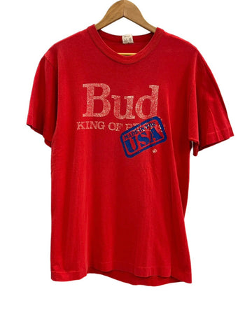 ヴィンテージ vintage 90's 90年代 BUDWEISER KING OF BEERS バドワイザー 企業物 Vinatge ヴィンテージ MADE IN USA アメリカ製 Tシャツ レッド Mサイズ 101MT-4310