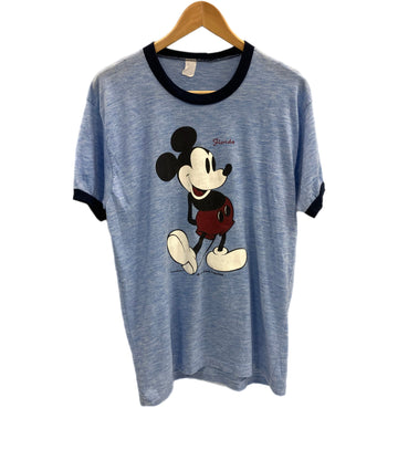 ヴィンテージ vintage 70's~80's 70～80年代  Disney Mickey ディズニー ミッキーマウス リンガーT - Tシャツ ブルー 101MT-4305