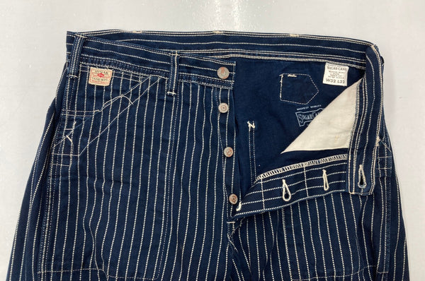 シュガーケーン SUGAR CANE 9oz. WABASH STRIPE ENGINEER PANTS ウォバッシュ ストライプ インディゴ ワーク シンチバック 紺 ストライプ SC40786 ボトムスその他 ネイビー W32 L32 104MB-271