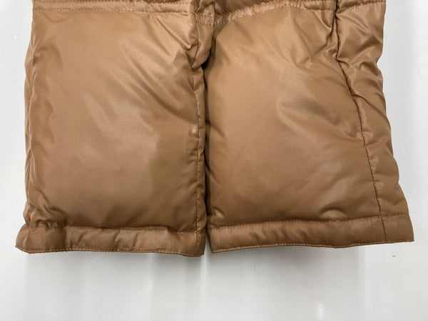 バーバリー Burberry ブルーレーベル BLUE LABEL 三陽商会 ダウン アウター 裏地ノバチェック フードファー ジップアップ ロゴ 刺繍 BROWN 茶色 FRF01-532-50 コート ワンポイント ブラウン SIZE40 104LT-240