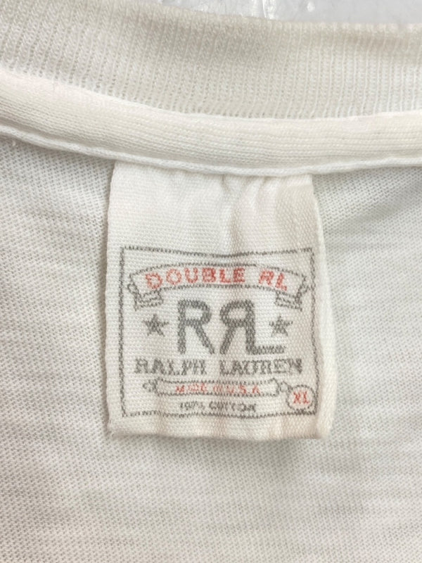 ダブルアールエル RRL 90s WORK WEAR T-SHIRT ワーク ウェア Tシャツ 半袖 USA製 プリント Ralph Lauren 白 Tシャツ ロゴ ホワイト XLサイズ 104MT-1516