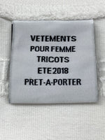 ヴェトモン VETEMENTS 18SS Side slit Tee サイド スリット Tシャツ オーバーサイズ 白 WSS18TR8 Tシャツ プリント ホワイト Mサイズ 104MT-1497