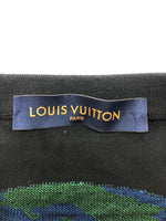 ルイヴィトン LOUIS VUITTON 2019AW Barcode and Earth Knit Tee Shirt バーコード&アースニット 半袖 黒 RM192M NOY HHN02W XXL Tシャツ 刺繍 ブラック 104MT-244