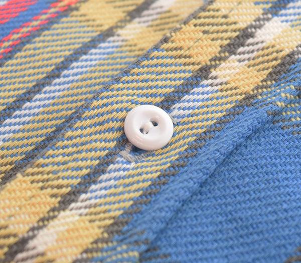 ヴィンテージ Vintage 70s ヘビネル 皿ボタン ネルシャツ 長袖シャツ マルチカラー 103MT-3391