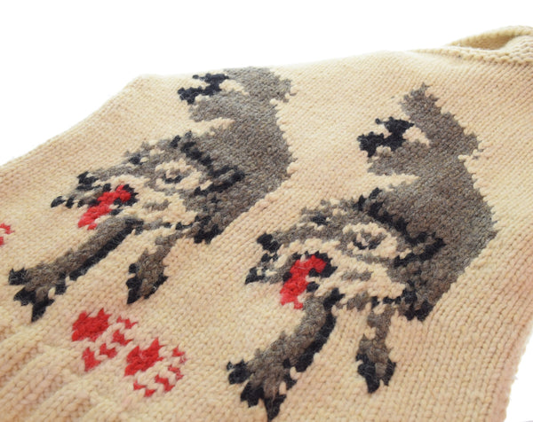 東洋エンタープライズ TOYOENTERPRISE CHESWICK カウチンセーター Made in CANADA 狼柄 ウルフ柄  Wolf Pattern アイボリー 38 ジャケット ホワイト 103MT-3109