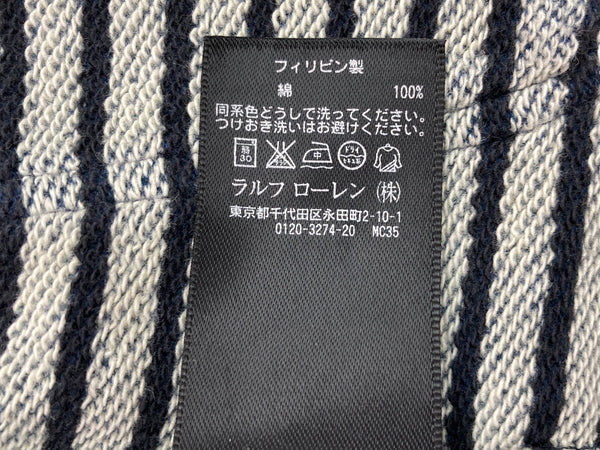 ダブルアールエル RRL SWEAT CARDIGAN 一ツ星タグ スウェット地 ボーダー 紺 カーディガン 無地 ネイビー Mサイズ 104MT-2021